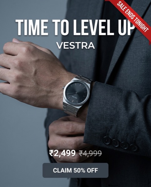 Meta ad creative with urgency offer for watch brand
