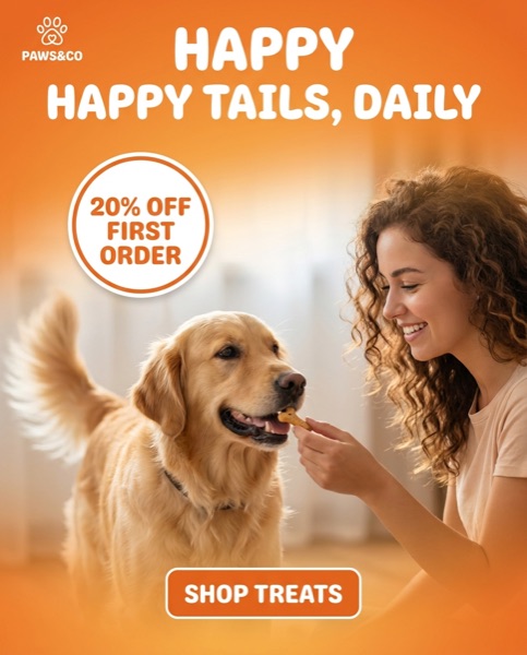 Meta ad creative with offer for pet brand