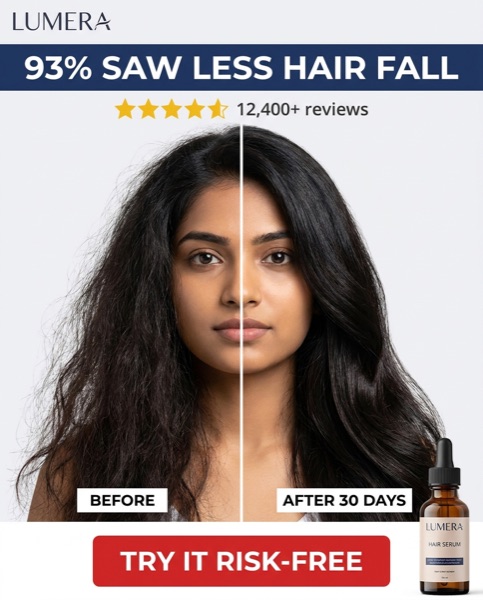 Before-after Meta ad creative for haircare brand