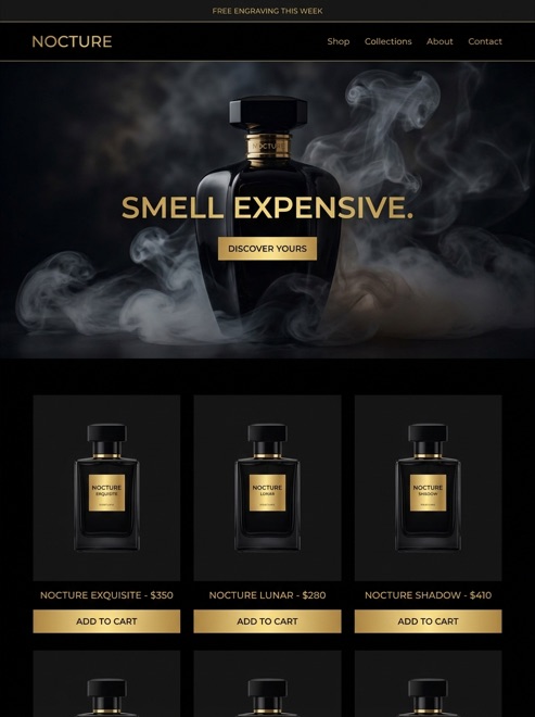 Perfume brand homepage design